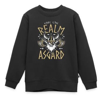 Mythologie nordique Visitez le royaume d’Asgard Valknut - Sweat Premium enfant bio - noir - Devant - AI Model Kid Female (0cm)