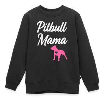 Pitbull Mama Funny womens Pit Bull Mom Pit Bull - Kids Premium Organic Sweatshirt - black - Front - AI Model Kid Female (0cm)