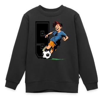 Football Birthday - 5 years old Boy - 5. - Kids Premium Organic Sweatshirt - black - Front - AI Model Kid Female (0cm)