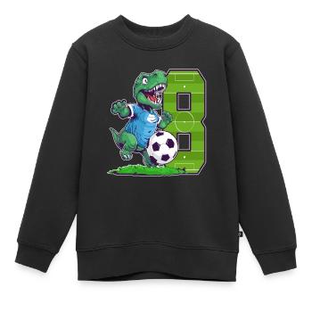 Fußball Dinosaurier - 8 Jahr Alter Junge - 8. - Kinder Premium Organic Sweatshirt - Schwarz - Vorne - AI Model Kid Female (0cm)
