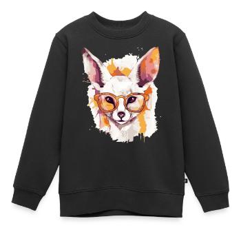 Alo der Fennek - Kinder Premium Organic Sweatshirt - Schwarz - Vorne - AI Model Kid Female (0cm)