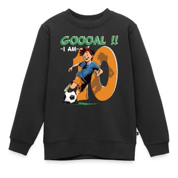 Football Birthday - 10 years old boy - 10. - Kids Premium Organic Sweatshirt - black - Front - AI Model Kid Female (0cm)