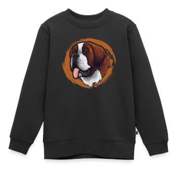 Rüde Vierbeiner Wauwau Hundebesitzer Bernhardiner - Kinder Premium Organic Sweatshirt - Schwarz - Vorne - AI Model Kid Female (0cm)
