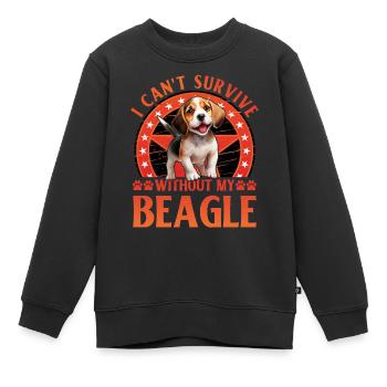 Je ne peux pas survivre sans mon Beagle - Sweat Premium enfant bio - noir - Devant - AI Model Kid Female (0cm)