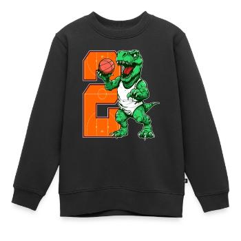 Basketball Dino - 2 year old boy - 2. - Kids Premium Organic Sweatshirt - black - Front - AI Model Kid Female (0cm)