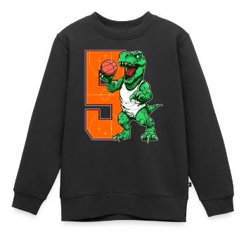 Basketball Dino - 5 year old boy - 5. - Kids Premium Organic Sweatshirt - black - Front - AI Model Kid Female (0cm)