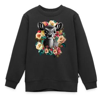 Chevreuil - Sweat Premium enfant bio - noir - Devant - AI Model Kid Female (0cm)