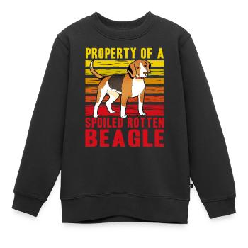 Propriété d’un Beagle pourri gâté - Sweat Premium enfant bio - noir - Devant - AI Model Kid Female (0cm)