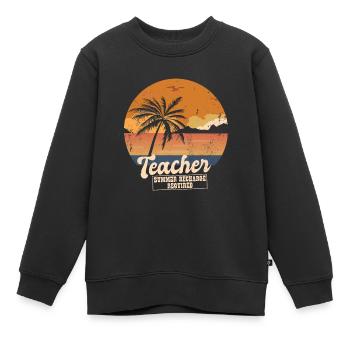 Drôle de dernier jour d’école Professeur d’été Recharge - Sweat Premium enfant bio - noir - Devant - AI Model Kid Female (0cm)