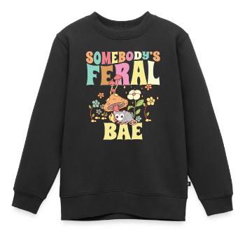 Quelqu’un Feral Bae Opossum Petit ami Petite amie - Sweat Premium enfant bio - noir - Devant - AI Model Kid Female (0cm)