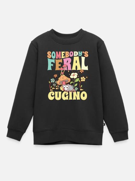Quelqu’un Cugino sauvage Cogino Cousin italien Opossum - Sweat Premium enfant bio - noir