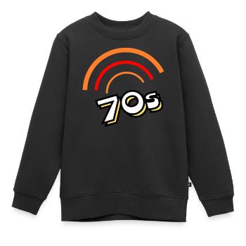 70er Jahre - Kinder Premium Organic Sweatshirt - Schwarz - Vorne - AI Model Kid Female (0cm)