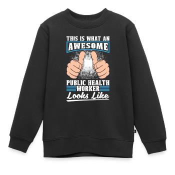 Travailleur de la santé publique Voici ce qu’une infirmière géniale - Sweat Premium enfant bio - noir - Devant - AI Model Kid Female (0cm)