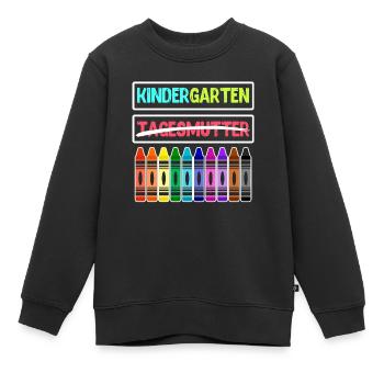 Hallo Kindergarten Tschüss Tagesmutter - Kinder Premium Organic Sweatshirt - Schwarz - Vorne - AI Model Kid Female (0cm)