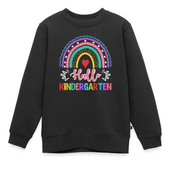 Hallo Kindergarten Tschüss Tagesmutter - Kinder Premium Organic Sweatshirt - Schwarz - Vorne - AI Model Kid Female (0cm)