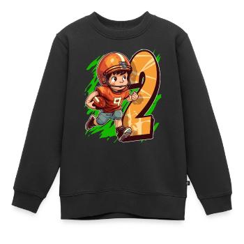 Ich Bin 2 American Football Kid and Rugby - Kinder Premium Organic Sweatshirt - Schwarz - Vorne - AI Model Kid Female (0cm)