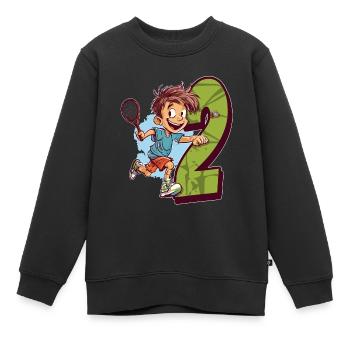Je suis 2 Badminton Kid - Badminton - Sweat Premium enfant bio - noir - Devant - AI Model Kid Female (0cm)