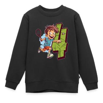 J’ai 4 ans Badminton Kid - Badminton - Sweat Premium enfant bio - noir - Devant - AI Model Kid Female (0cm)