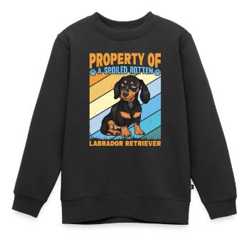 Propriété d’un Labrador Retriever pourri gâté - Sweat Premium enfant bio - noir - Devant - AI Model Kid Female (0cm)