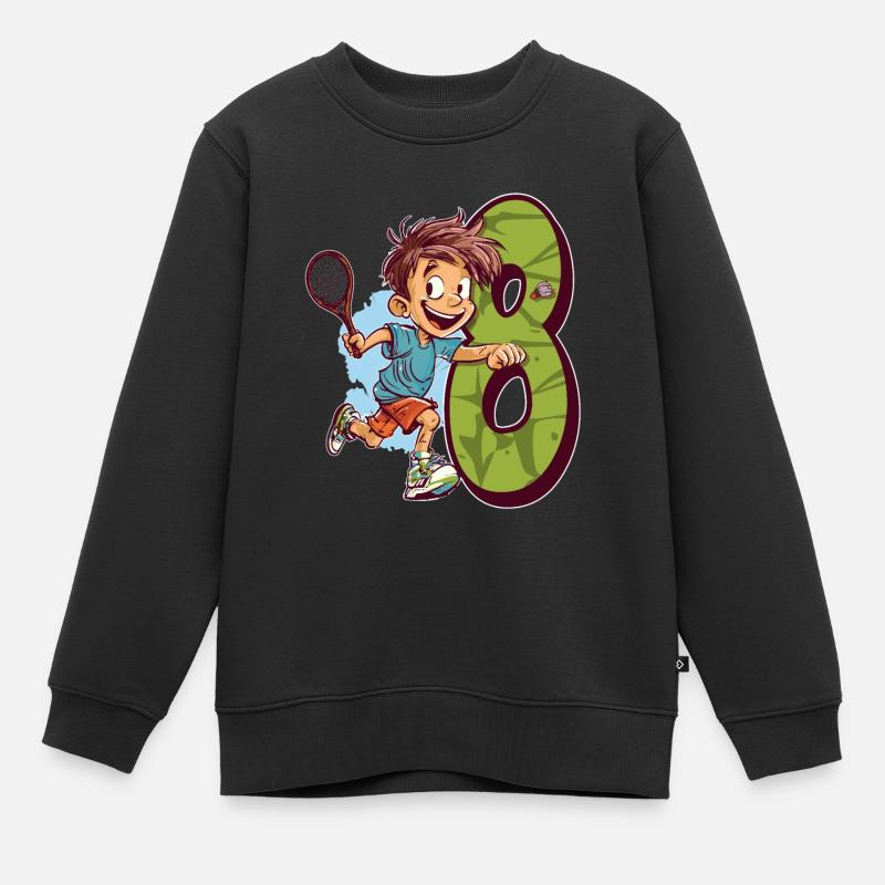 J’ai 8 ans Badminton Kid - Badminton - Sweat Premium enfant bio - noir