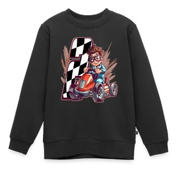 Ich Bin 2 Gokart Kid - Kart Racing - Kinder Premium Organic Sweatshirt - Schwarz - Vorne - AI Model Kid Female (0cm)