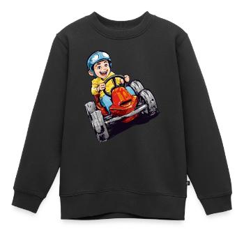 Gokart Kid - Kart Racing Kindergeburtstag - Kinder Premium Organic Sweatshirt - Schwarz - Vorne - AI Model Kid Female (0cm)