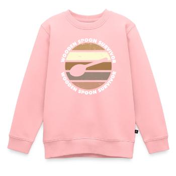 Proud Italian Mom Joke Drôle Cuillère en bois - Sweat Premium enfant bio - rose - Devant - AI Model Kid Female (0cm)