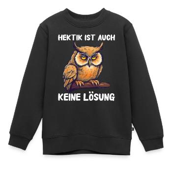Nachteule Eule Eulen Vogel - Kinder Premium Organic Sweatshirt - Schwarz - Vorne - AI Model Kid Female (0cm)