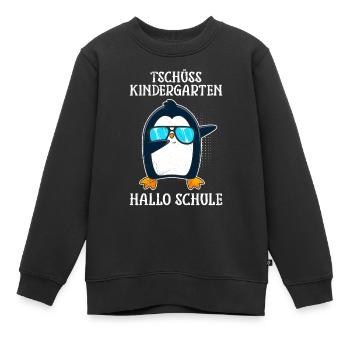 Tschüss Kindergarten Hallo Schule Schulkinder - Kinder Premium Organic Sweatshirt - Schwarz - Vorne - AI Model Kid Female (0cm)