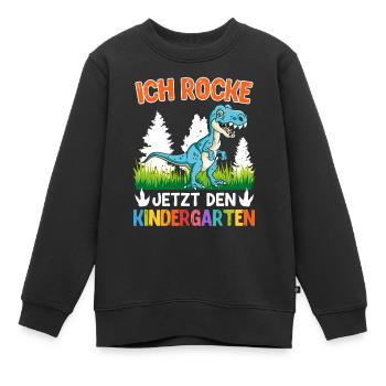 Kindergartenkind Ich rocke jetzt den Kindergarten - Kinder Premium Organic Sweatshirt - Schwarz - Vorne - AI Model Kid Female (0cm)