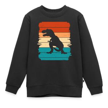 T Rex - Kids Premium Organic Sweatshirt - black - Front - AI Model Kid Female (0cm)