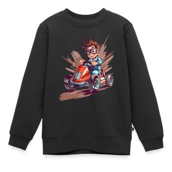 Gokart Kid - Kart Racing Kindergeburtstag - Kinder Premium Organic Sweatshirt - Schwarz - Vorne - AI Model Kid Female (0cm)