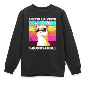 Hasta La Vista Grundschule 5. KLasse Lama Alpaka - Kinder Premium Organic Sweatshirt - Schwarz - Vorne - AI Model Kid Female (0cm)