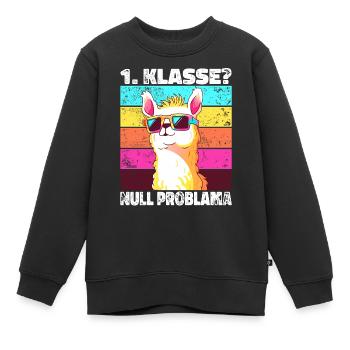 1. Klasse Null Problama Lama Einschulung Geschenk - Kinder Premium Organic Sweatshirt - Schwarz - Vorne - AI Model Kid Female (0cm)