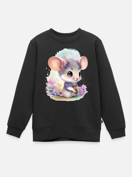 Süße Maus - Kinder Premium Organic Sweatshirt - Schwarz