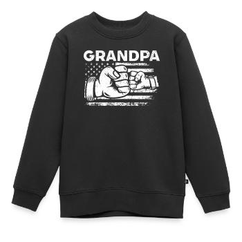 Grand-père Fathers Day USA Flag & Father’s Day - Sweat Premium enfant bio - noir - Devant - AI Model Kid Female (0cm)