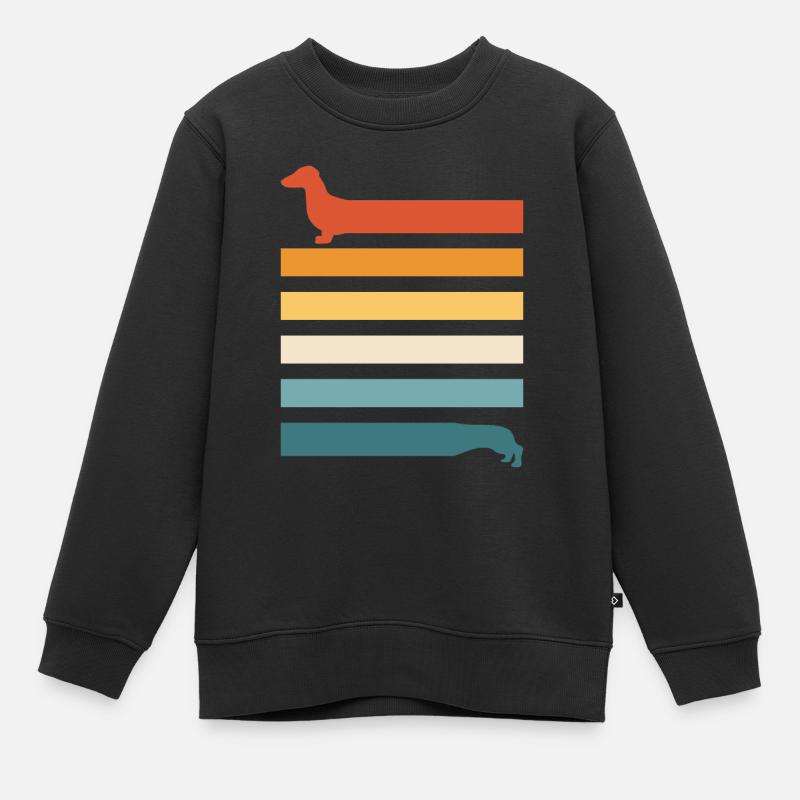 Teckel Teckel Chien - Sweat Premium enfant bio - noir