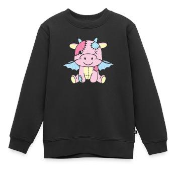 Kawaii Gothic Drache Pastellfarben Gothic Goth - Kinder Premium Organic Sweatshirt - Schwarz - Vorne - AI Model Kid Female (0cm)