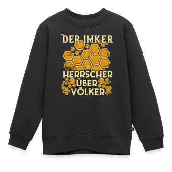 Der Imker Herrscher über Völker Lustige Biene - Kinder Premium Organic Sweatshirt - Schwarz - Vorne - AI Model Kid Female (0cm)