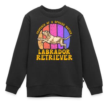 Propriété d’un Labrador Retriever pourri gâté - Sweat Premium enfant bio - noir - Devant - AI Model Kid Female (0cm)