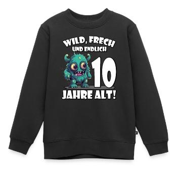 Endlich 10 Jahre alt | 10. Gebrtstag - Kinder Premium Organic Sweatshirt - Schwarz - Vorne - AI Model Kid Female (0cm)