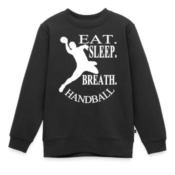 Handball spielen Handballspieler Geschenkidee - Kinder Premium Organic Sweatshirt - Schwarz - Vorne - AI Model Kid Female (0cm)