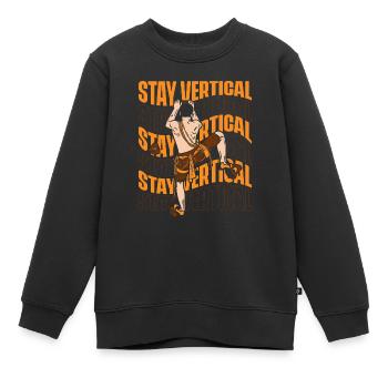 Stay Vertical Alpinklettern Sportklettern Kraxler - Kinder Premium Organic Sweatshirt - Schwarz - Vorne - AI Model Kid Female (0cm)