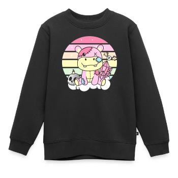 Kawaii Gothic Hippo Pastellfarben Gothic Goth - Kinder Premium Organic Sweatshirt - Schwarz - Vorne - AI Model Kid Female (0cm)