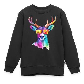 Zazo der Hirsch - Kinder Premium Organic Sweatshirt - Schwarz - Vorne - AI Model Kid Female (0cm)