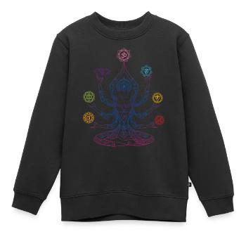 Chakra Mandala Energiesymbol Anahata - Kinder Premium Organic Sweatshirt - Schwarz - Vorne - AI Model Kid Female (0cm)