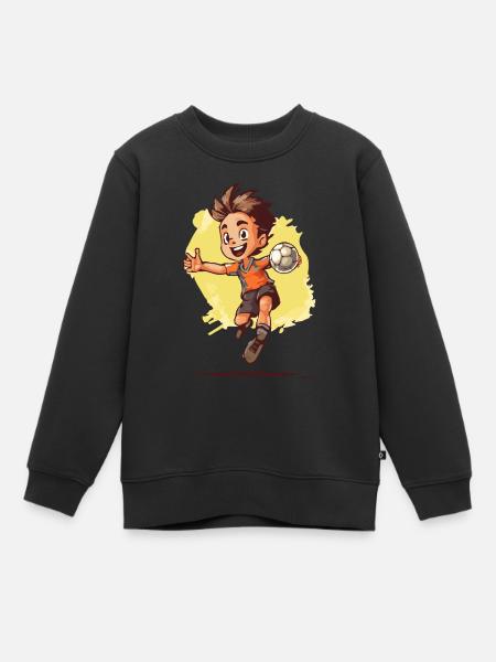 Handball Playing Boy - Kids Handball - Kids Premium Organic Sweatshirt - black