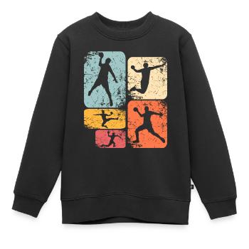 Handball Handballer - Kinder Premium Organic Sweatshirt - Schwarz - Vorne - AI Model Kid Female (0cm)