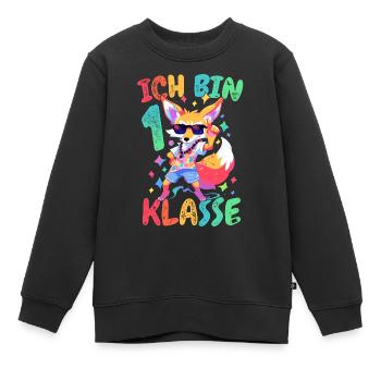 Ich Bin 1. Klasse Einschulung Fuchs Sonnenbrille - Kinder Premium Organic Sweatshirt - Schwarz - Vorne - AI Model Kid Female (0cm)