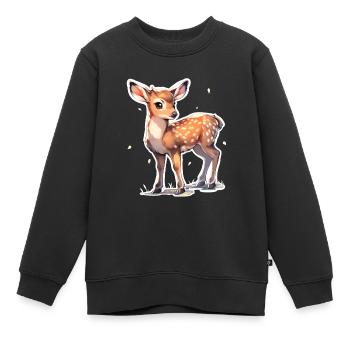 Rehkitz - Kinder Premium Organic Sweatshirt - Schwarz - Vorne - AI Model Kid Female (0cm)